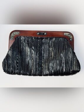 Rafe New York Wood Frame Clutch | Vintage Designer Evening Bag